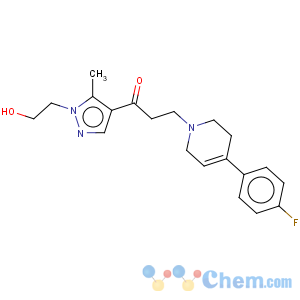 CAS No:21686-10-2 1-Propanone,3-[4-(4-fluorophenyl)-3,6-dihydro-1(2H)-pyridinyl]-1-[1-(2-hydroxyethyl)-5-methyl-1H-pyrazol-4-yl]-