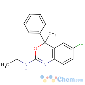 CAS No:21715-46-8 6-chloro-N-ethyl-4-methyl-4-phenyl-3,1-benzoxazin-2-amine