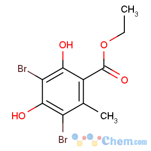 CAS No:21855-46-9 ethyl 3,5-dibromo-2,4-dihydroxy-6-methylbenzoate