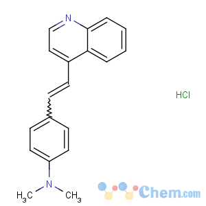 CAS No:21970-53-6 Benzenamine,N,N-dimethyl-4-[2-(4-quinolinyl)ethenyl]-, hydrochloride (1:1)