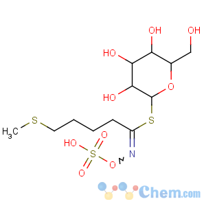 CAS No:21973-56-8 [(2S,3R,4S,5S,6R)-3,4,5-trihydroxy-6-(hydroxymethyl)oxan-2-yl]<br />5-methylsulfanyl-N-sulfooxypentanimidothioate