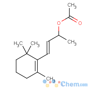 CAS No:22030-19-9 3-Buten-2-ol,4-(2,6,6-trimethyl-1-cyclohexen-1-yl)-, 2-acetate