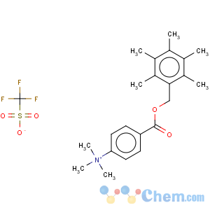 CAS No:223699-69-2 benzenaminium, n,n,n-trimethyl-4-[[(pentamethylphenyl)methoxy]carbonyl]-, salt with trifluoromethanesulfonic acid