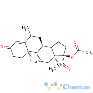 CAS No:2242-65-1 Pregn-4-ene-3,20-dione,17-(acetyloxy)-6-methyl-, (6b)- (9CI)