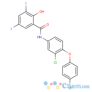 CAS No:22662-39-1 N-[3-chloro-4-(4-chlorophenoxy)phenyl]-2-hydroxy-3,5-diiodobenzamide