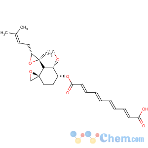 CAS No:23110-15-8 2,4,6,8-Decatetraenedioicacid,1-[(3R,4S,5S,6R)-5-methoxy-4-[(2R,3R)-2-methyl-3-(3-methyl-2-buten-1-yl)-2-oxiranyl]-1-oxaspiro[2.5]oct-6-yl]ester, (2E,4E,6E,8E)-