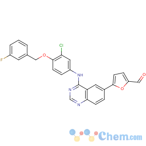 CAS No:231278-84-5 5-[4-[3-chloro-4-[(3-fluorophenyl)methoxy]anilino]quinazolin-6-yl]furan-<br />2-carbaldehyde