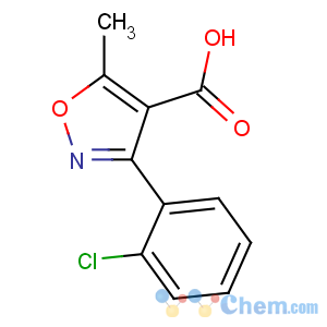 CAS No:23598-72-3 3-(2-chlorophenyl)-5-methyl-1,2-oxazole-4-carboxylic acid