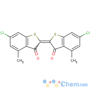 CAS No:2379-74-0 (2Z)-6-chloro-2-(6-chloro-4-methyl-3-oxo-1-benzothiophen-2-ylidene)-4-<br />methyl-1-benzothiophen-3-one