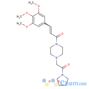 CAS No:23887-46-9 1-[4-(2-oxo-2-pyrrolidin-1-ylethyl)piperazin-1-yl]-3-(3,4,<br />5-trimethoxyphenyl)prop-2-en-1-one