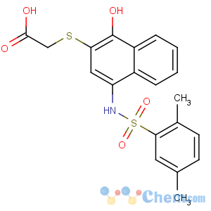 CAS No:2429-75-6 2-[4-[(2,<br />5-dimethylphenyl)sulfonylamino]-1-hydroxynaphthalen-2-yl]sulfanylacetic<br />acid