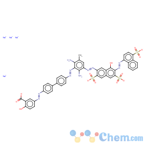 CAS No:2429-81-4 Benzoic acid,5-[2-[4'-[2-[2,6-diamino-3-[2-[8-hydroxy-3,6-disulfo-7-[2-(4-sulfo-1-naphthalenyl)diazenyl]-2-naphthalenyl]diazenyl]-5-methylphenyl]diazenyl][1,1'-biphenyl]-4-yl]diazenyl]-2-hydroxy-,sodium salt (1:4)
