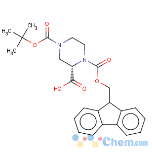 CAS No:244132-27-2 (s)-1-(((9h-fluoren-9-yl)methoxy)carbonyl)-4-(tert-butoxycarbonyl)piperazine-2-carboxylic acid