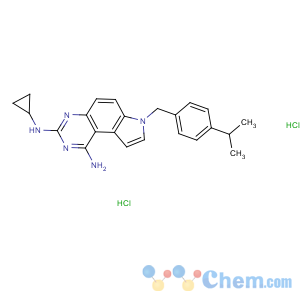 CAS No:245520-69-8 3-N-cyclopropyl-7-[(4-propan-2-ylphenyl)methyl]pyrrolo[3,<br />2-f]quinazoline-1,3-diamine