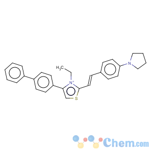 CAS No:24840-59-3 Thiazolium,4-[1,1'-biphenyl]-4-yl-3-ethyl-2-[2-[4-(1-pyrrolidinyl)phenyl]ethenyl]-, iodide(1:1)