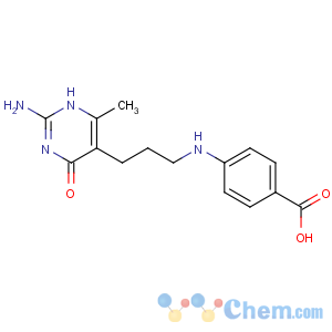 CAS No:2499-35-6 Benzoic acid,4-[[3-(2-amino-1,6-dihydro-4-methyl-6-oxo-5-pyrimidinyl)propyl]amino]-