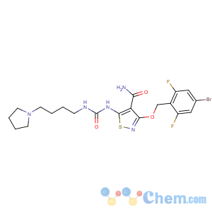 CAS No:252003-65-9 3-[(4-bromo-2,<br />6-difluorophenyl)methoxy]-5-(4-pyrrolidin-1-ylbutylcarbamoylamino)-1,<br />2-thiazole-4-carboxamide