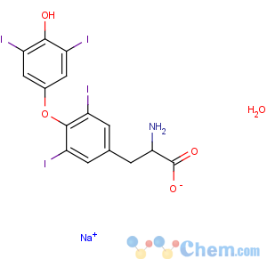 CAS No:25416-65-3 L-Tyrosine,O-(4-hydroxy-3,5-diiodophenyl)-3,5-diiodo-, monosodium salt, hydrate (9CI)