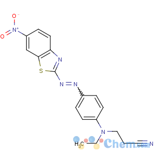 CAS No:25510-81-0 3-[N-ethyl-4-[(6-nitro-1,<br />3-benzothiazol-2-yl)diazenyl]anilino]propanenitrile