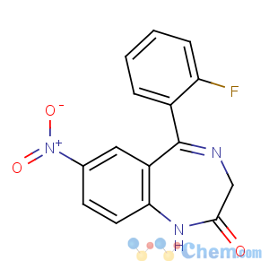 CAS No:2558-30-7 5-(2-fluorophenyl)-7-nitro-1,3-dihydro-1,4-benzodiazepin-2-one