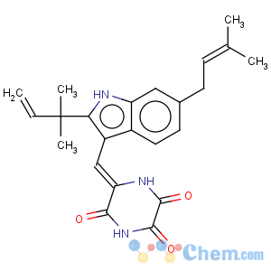 CAS No:25644-25-1 2,3,5-Piperazinetrione,6-[[2-(1,1-dimethyl-2-propen-1-yl)-6-(3-methyl-2-buten-1-yl)-1H-indol-3-yl]methylene]-,(6Z)-