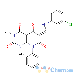 CAS No:256521-59-2 Pyrido[2,3-d]pyrimidine-2,4,5,7(1H,3H,6H,8H)-tetrone,6-[[(3,5-dichlorophenyl)amino]methylene]-1,3-dimethyl-8-phenyl-