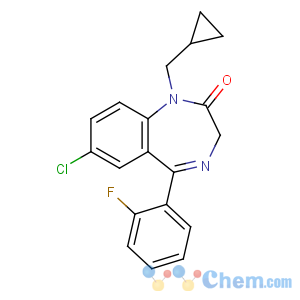 CAS No:25967-29-7 7-chloro-1-(cyclopropylmethyl)-5-(2-fluorophenyl)-3H-1,<br />4-benzodiazepin-2-one