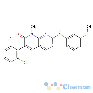 CAS No:260415-63-2 6-(2,6-dichlorophenyl)-8-methyl-2-(3-methylsulfanylanilino)pyrido[2,<br />3-d]pyrimidin-7-one
