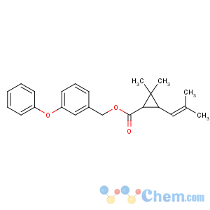 CAS No:26046-85-5 (3-phenoxyphenyl)methyl<br />(1R,3R)-2,2-dimethyl-3-(2-methylprop-1-enyl)cyclopropane-1-carboxylate