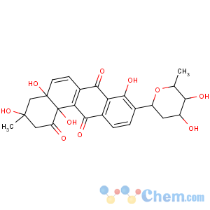 CAS No:26055-63-0 Benz[a]anthracene-1,7,12(2H)-trione,9-(2,6-dideoxy-b-D-arabino-hexopyranosyl)-3,4,4a,12b-tetrahydro-3,4a,8,12b-tetrahydroxy-3-methyl-,(3R,4aR,12bS)-