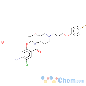 CAS No:260779-88-2 Benzamide,4-amino-5-chloro-N-[(3R,4S)-1-[3-(4-fluorophenoxy)propyl]-3-methoxy-4-piperidinyl]-2-methoxy-,hydrate (1:1), rel-