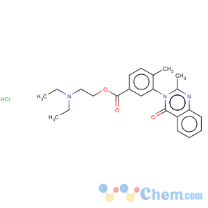 CAS No:2619-08-1 Benzoic acid,4-methyl-3-(2-methyl-4-oxo-3(4H)-quinazolinyl)-, 2-(diethylamino)ethyl ester,hydrochloride (1:1)