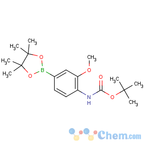 CAS No:262433-02-3 tert-butyl<br />N-[2-methoxy-4-(4,4,5,5-tetramethyl-1,3,<br />2-dioxaborolan-2-yl)phenyl]carbamate