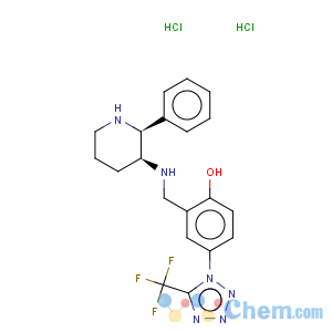 CAS No:262598-97-0 Phenol,2-[[[(2S,3S)-2-phenyl-3-piperidinyl]amino]methyl]-4-[5-(trifluoromethyl)-1H-tetrazol-1-yl]-,hydrochloride (1:2)