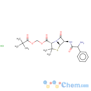CAS No:26309-95-5 4-Thia-1-azabicyclo[3.2.0]heptane-2-carboxylicacid, 6-[[(2R)-2-amino-2-phenylacetyl]amino]-3,3-dimethyl-7-oxo-,(2,2-dimethyl-1-oxopropoxy)methyl ester, hydrochloride (1:1), (2S,5R,6R)-