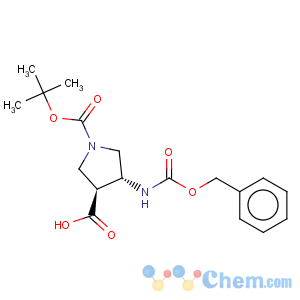 CAS No:267230-43-3 1,3-Pyrrolidinedicarboxylicacid, 4-[[(phenylmethoxy)carbonyl]amino]-, 1-(1,1-dimethylethyl) ester,(3R,4S)-