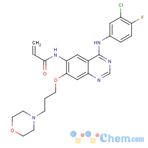 CAS No:267243-28-7 N-[4-(3-chloro-4-fluoroanilino)-7-(3-morpholin-4-ylpropoxy)quinazolin-6-<br />yl]prop-2-enamide