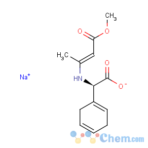 CAS No:26774-89-0 (R)-(+)-alpha-[(3-Methoxy-1-methyl-3-oxo-1-propenyl)amino]-1,4-cyclohexadiene-1-acetic acid sodium salt