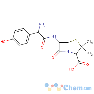 CAS No:26787-78-0 (2S,5R,6R)-6-[[(2R)-2-amino-2-(4-hydroxyphenyl)acetyl]amino]-3,<br />3-dimethyl-7-oxo-4-thia-1-azabicyclo[3.2.0]heptane-2-carboxylic acid