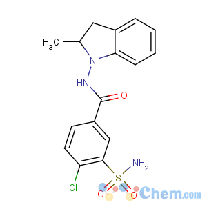 CAS No:26807-65-8 4-chloro-N-(2-methyl-2,3-dihydroindol-1-yl)-3-sulfamoylbenzamide