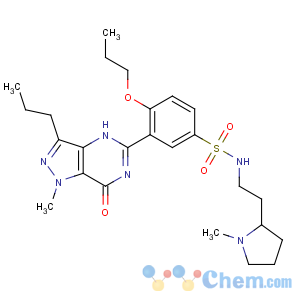 CAS No:268203-93-6 3-(1-methyl-7-oxo-3-propyl-4H-pyrazolo[4,<br />3-d]pyrimidin-5-yl)-N-[2-(1-methylpyrrolidin-2-yl)ethyl]-4-<br />propoxybenzenesulfonamide