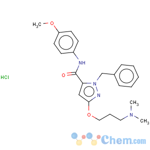 CAS No:268725-86-6 3-[3-(Dimethylamino)propoxy]-N-(4-methoxyphenyl)-1-(phenylmethyl)-1H-pyrazole-5-carboxamide hydrochloride