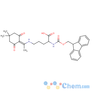 CAS No:269062-80-8 (2S)-5-[1-(4,4-dimethyl-2,<br />6-dioxocyclohexylidene)ethylamino]-2-(9H-fluoren-9-<br />ylmethoxycarbonylamino)pentanoic acid