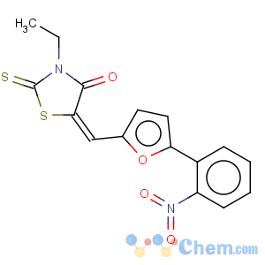 CAS No:273731-25-2 (5E)-3-ethyl-5-{[5-(2-nitrophenyl)furan-2-yl]methylidene}-2-thioxo-1,3-thiazolidin-4-one