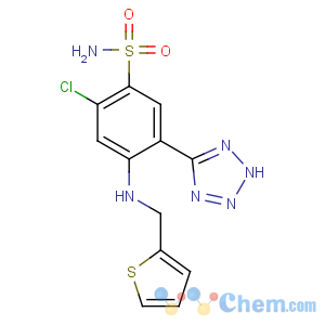 CAS No:27589-33-9 2-chloro-5-(2H-tetrazol-5-yl)-4-(thiophen-2-ylmethylamino)<br />benzenesulfonamide