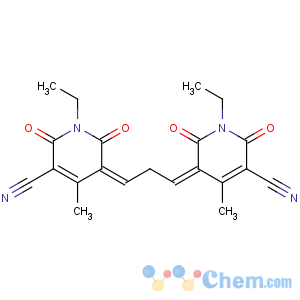 CAS No:28172-08-9 3-Pyridinecarbonitrile,5-[3-(5-cyano-1-ethyl-1,6-dihydro-4-methyl-2,6-dioxo-3(2H)-pyridinylidene)-1-propen-1-yl]-1-ethyl-1,2-dihydro-6-hydroxy-4-methyl-2-oxo-