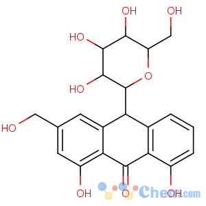 CAS No:28371-16-6 9(10H)-Anthracenone,10-b-D-glucopyranosyl-1,8-dihydroxy-3-(hydroxymethyl)-,(10R)-