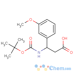 CAS No:284493-53-4 3-(3-methoxyphenyl)-3-[(2-methylpropan-2-yl)oxycarbonylamino]propanoic<br />acid