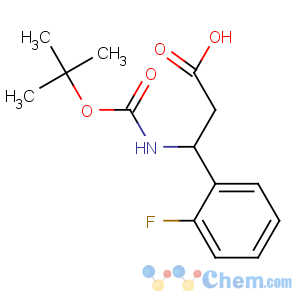 CAS No:284493-56-7 3-(2-fluorophenyl)-3-[(2-methylpropan-2-yl)oxycarbonylamino]propanoic<br />acid