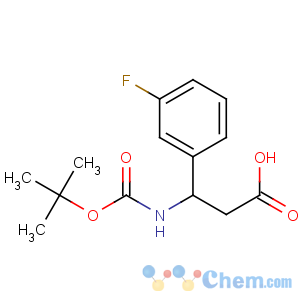 CAS No:284493-59-0 3-(3-fluorophenyl)-3-[(2-methylpropan-2-yl)oxycarbonylamino]propanoic<br />acid